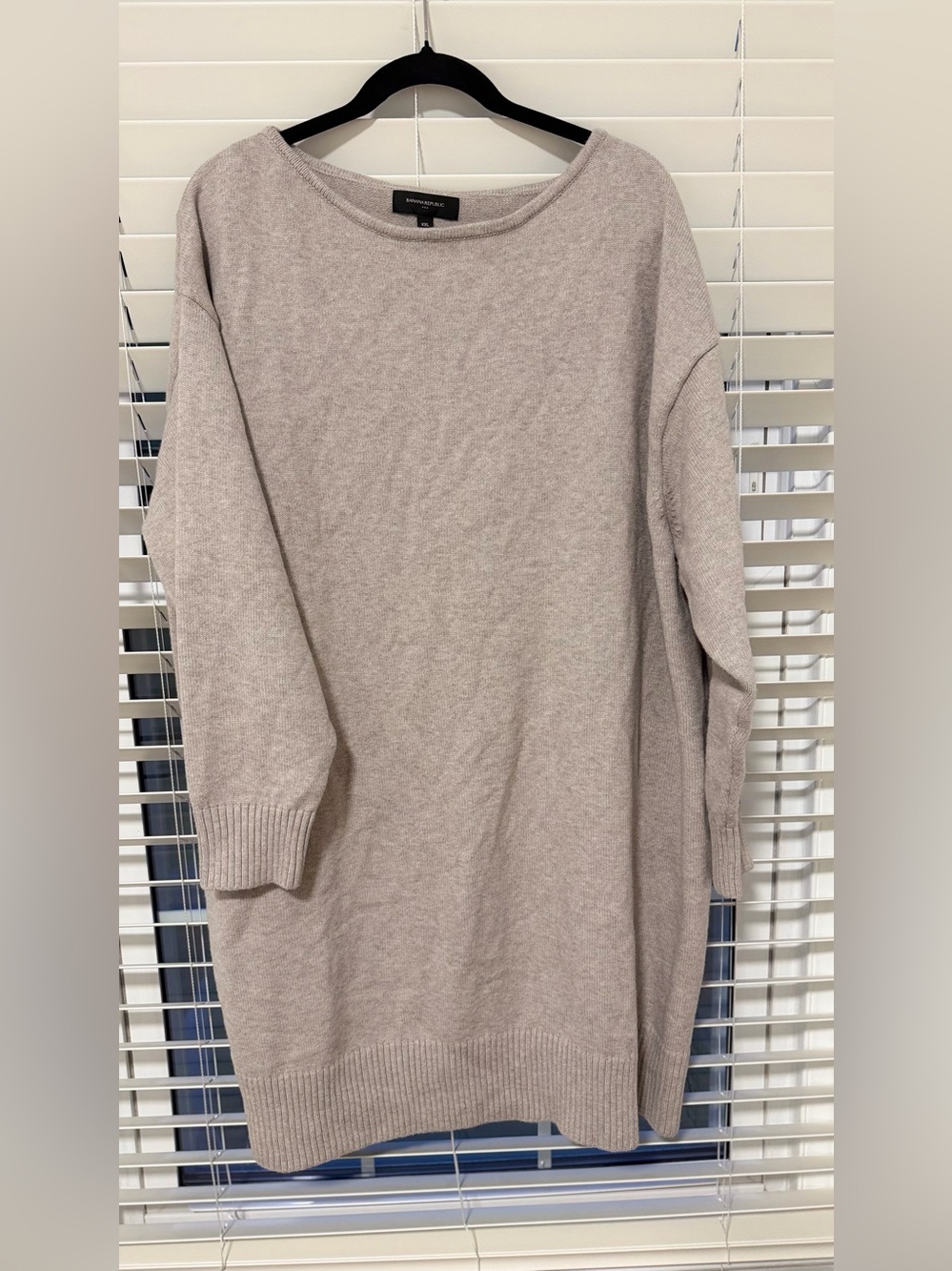 Banana Republic Light Taupe Crewneck Sweater Dress